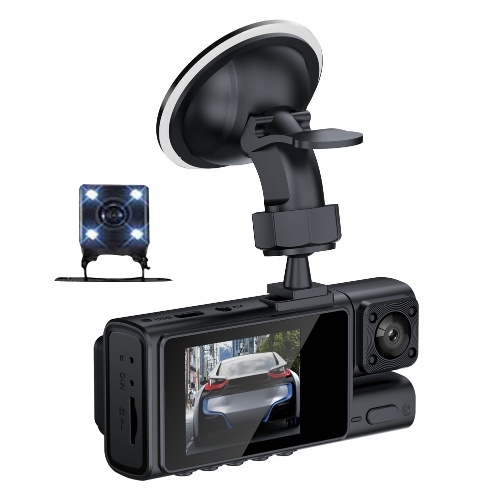 3 камеры Dash Cam Мониторинг парковки Прозрачное зеркало заднего вида Автомобильная видеокамера